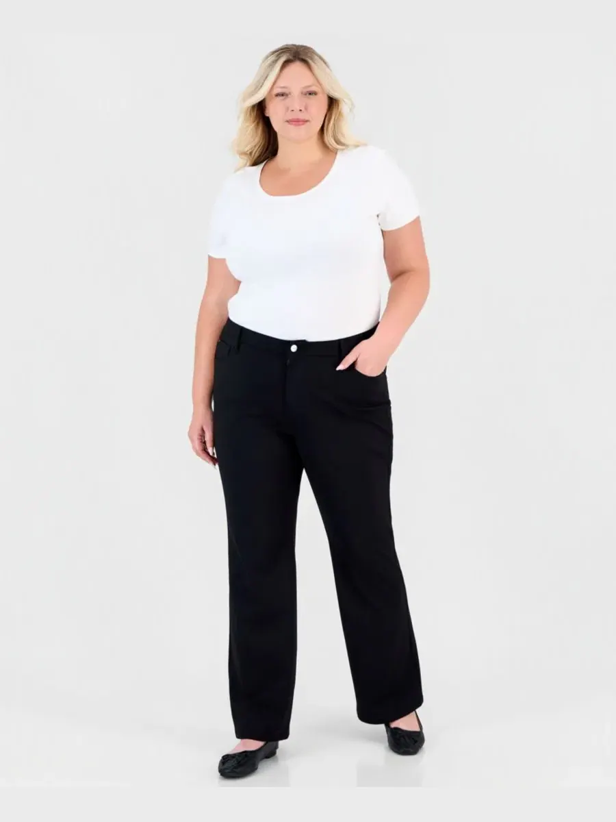 Джинсы-клеш с высокой посадкой Lexington Plus Size Jones New York — изображение 2 из 5, черный