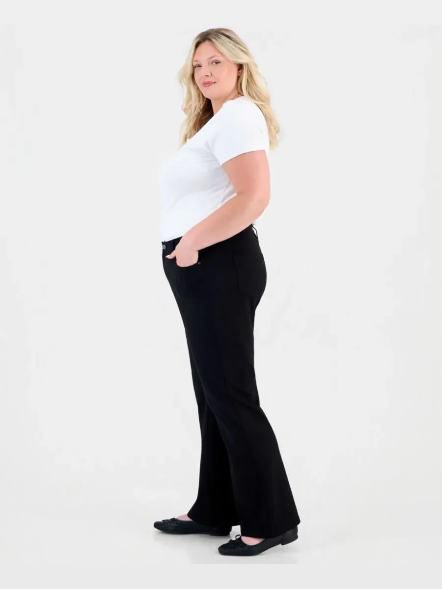 Джинсы-клеш с высокой посадкой Lexington Plus Size Jones New York — изображение 4 из 5, черный