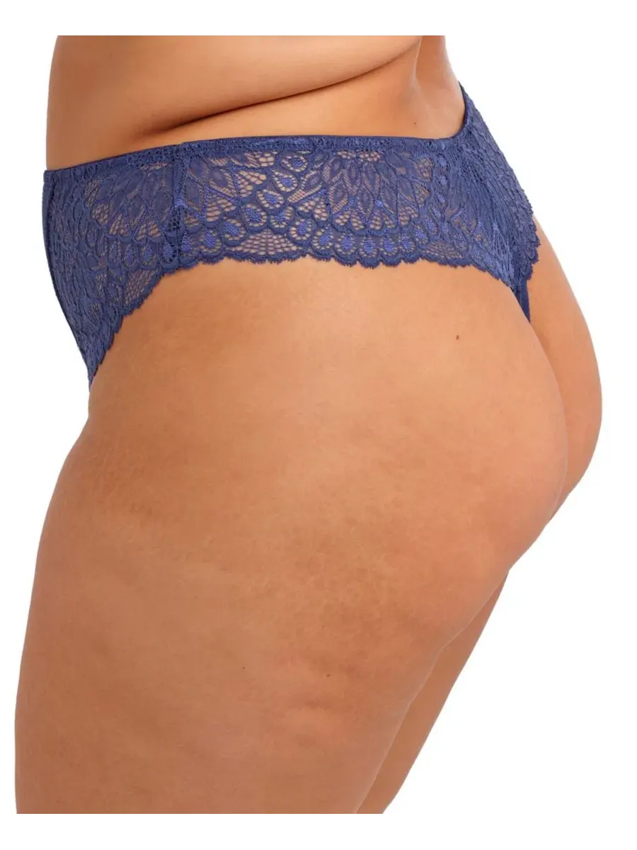 Трусы-слипы с кружевом Tiernie Minimal Coverage Thong Elomi — изображение 2 из 3, джинсовый синий
