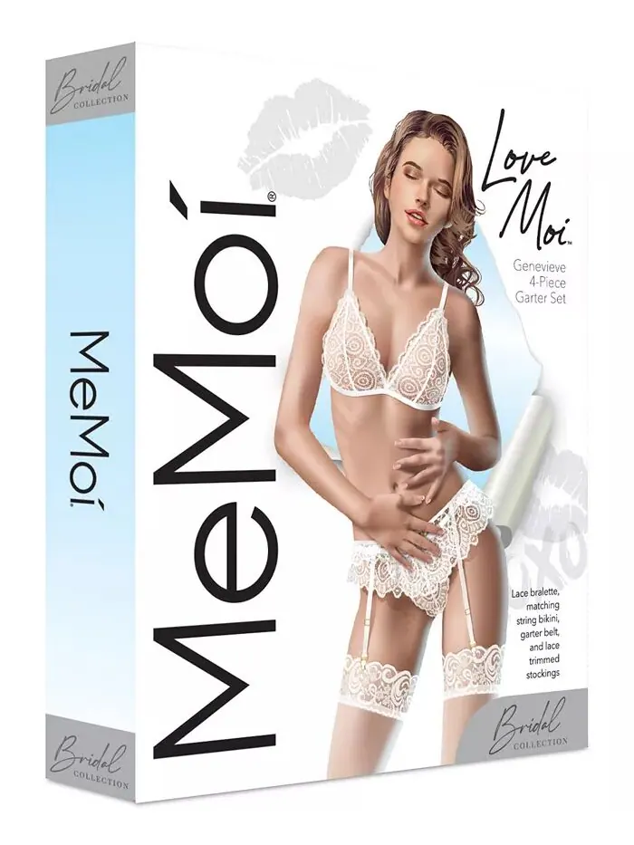 Женский комплект нижнего белья Genevieve Lace из 4 предметов MeMoi — изображение 2 из 2, белый