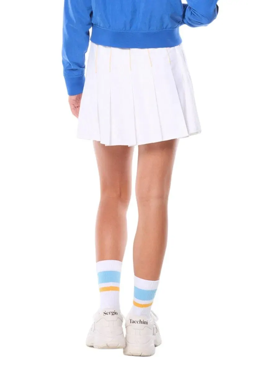 Юбка-плиссе из полиэстера с эластичным поясом Via Sergio Tacchini — изображение 3 из 5, белый