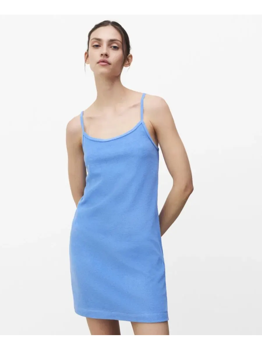 Платье из футера с коротким рукавом Terry Cotton Dress MANGO