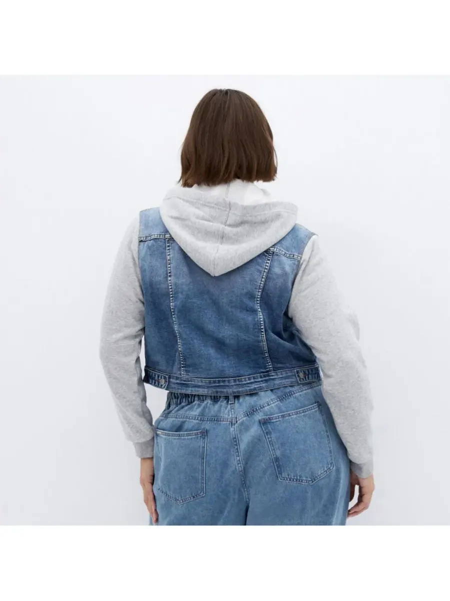 Женская джинсовая уличная куртка CITY CHIC, светлый-wash — изображение 2 из 4, светлая стирка
