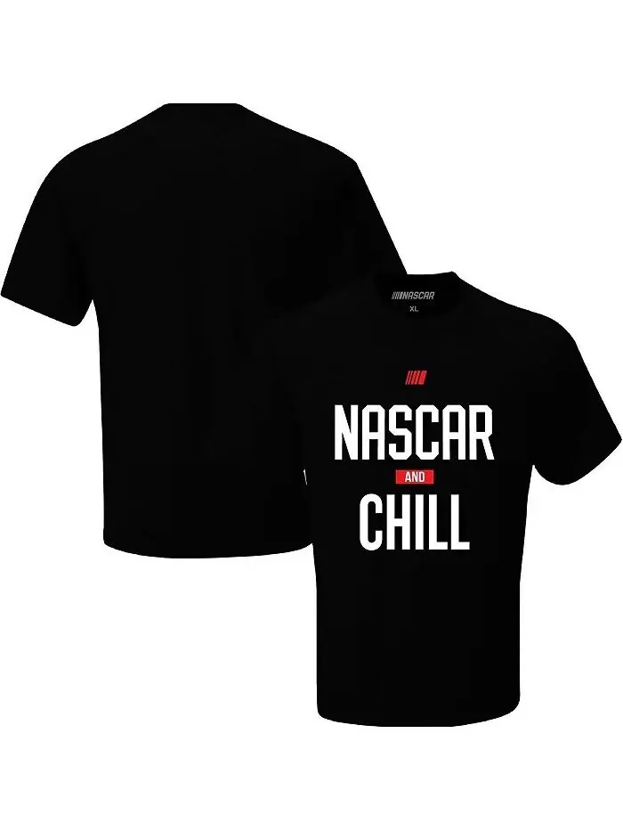 Мужская черная футболка NASCAR and Chill Checkered Flag Sports — черный