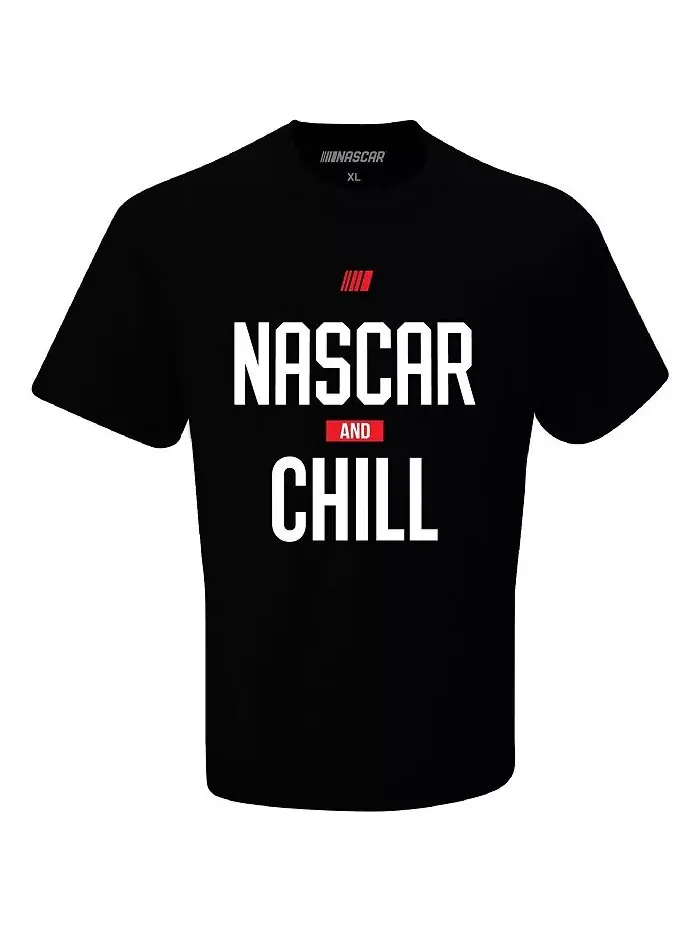Мужская черная футболка NASCAR and Chill Checkered Flag Sports — изображение 2 из 3
