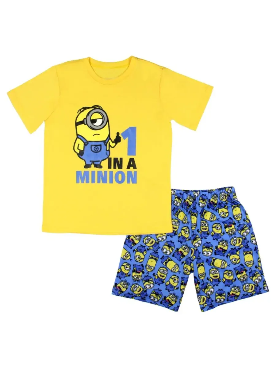 Детский пижамный комплект "Миньоны 1 из 2" для мальчиков Despicable Me — изображение 3 из 3, желтый