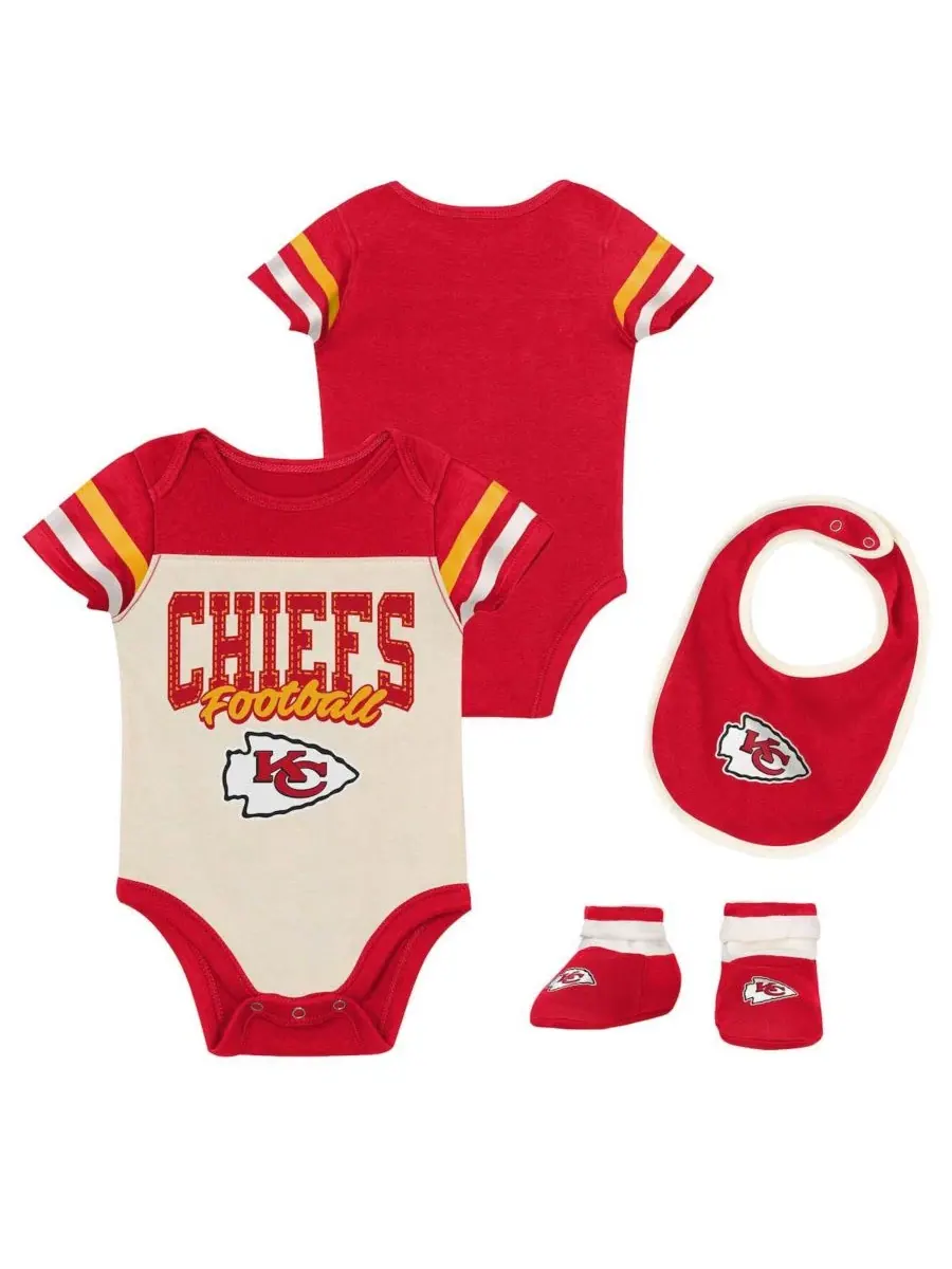 Комплект боди, слюнявчика и пинеток Kansas City Chiefs Up One Outerstuff