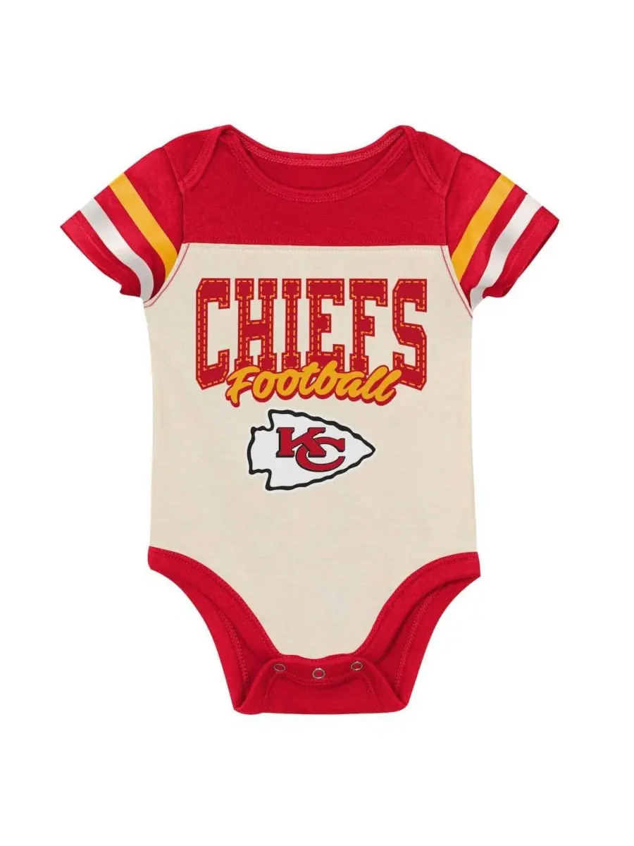 Комплект боди, слюнявчика и пинеток Kansas City Chiefs Up One Outerstuff — изображение 5 из 5, кремовый красный