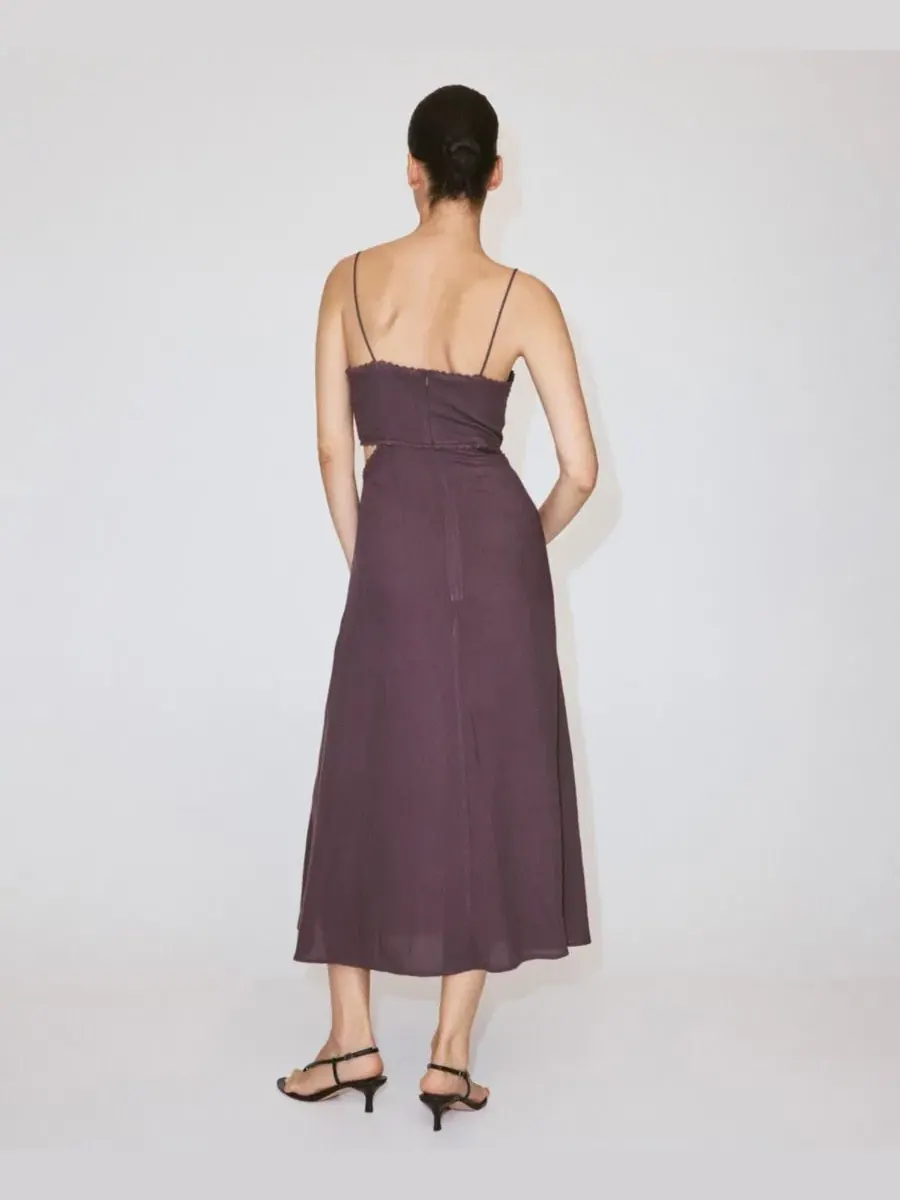 Платье с вышивкой и бисером, с боковыми вырезами, длинное, модель Cutout Embroidered Beaded MANGO — изображение 5 из 6