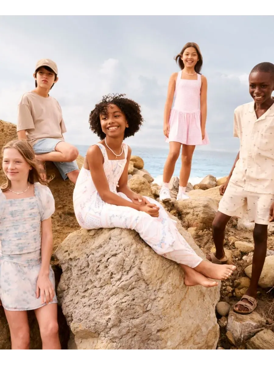 Детская блузка Emerson из органзы с пышными рукавами и квадратным вырезом Abercrombie kids — 9