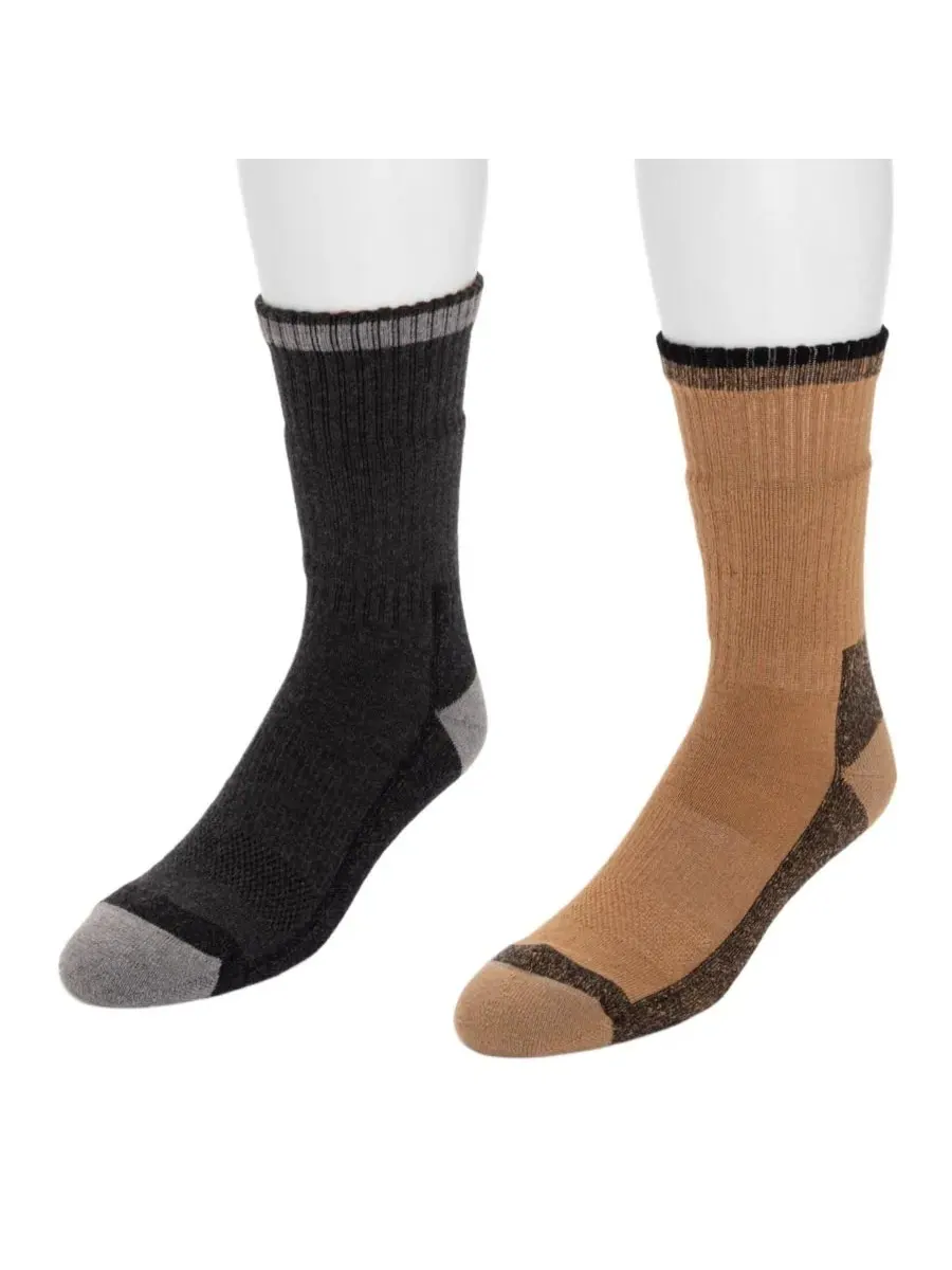 Мужские рабочие носки Ruff N Tuff из смеси мериносовой шерсти, 2 пары в упаковке Muk Luks — изображение 2 из 3