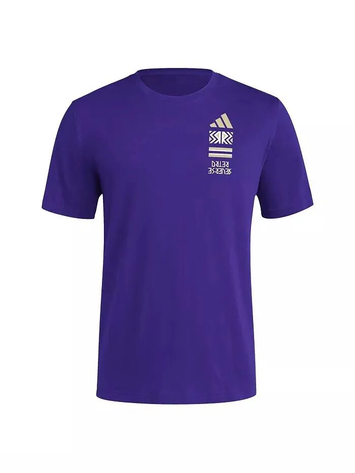 Мужская фиолетовая футболка Washington Huskies Reverse Retro Baseball 2 Hit Adidas — изображение 2 из 3, фиолетовый