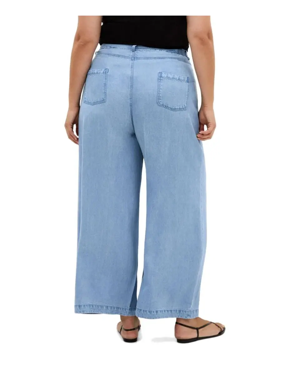 Джинсовые широкие брюки Evani Soft Denim Wide Leg Pant, City Chic — изображение 2 из 5, светлая стирка