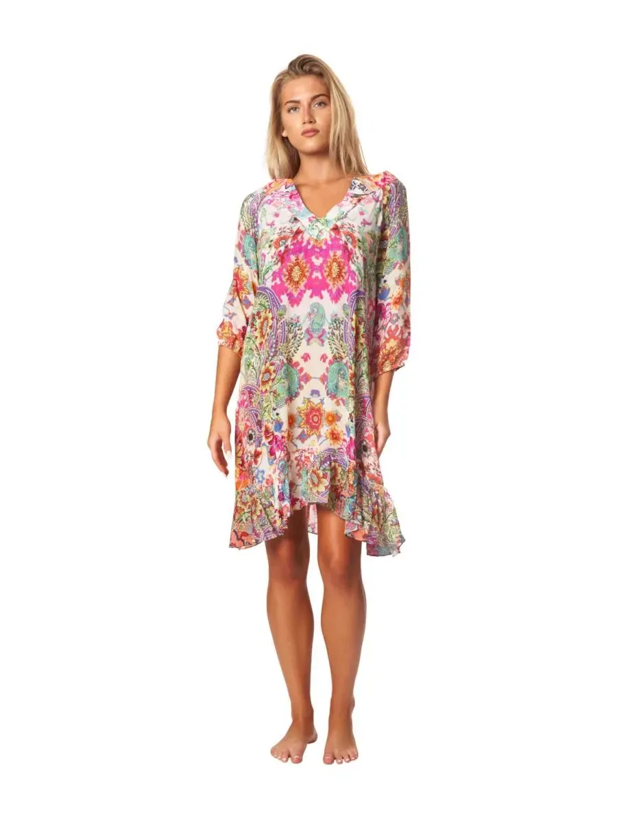 Платье макси с V-образным вырезом La Moda Clothing
