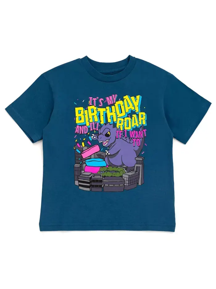 Футболка для мальчика "Birthday" Godzilla — синий