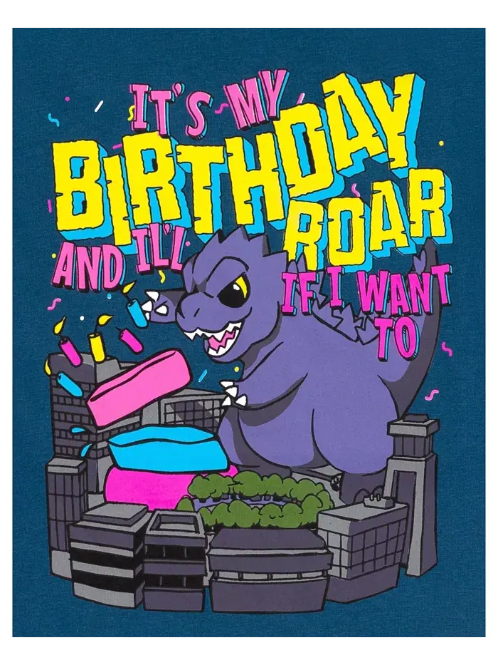 Футболка для мальчика "Birthday" Godzilla — изображение 3 из 4, темно-синий