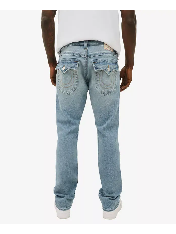 Мужские прямые джинсы Ricky с клапанами на задних карманах True Religion — изображение 3 из 3, синий