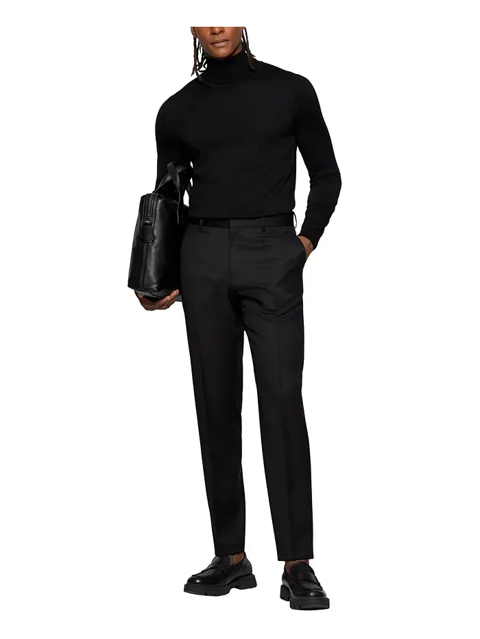 BOSS by Мужские Узкие Брюки из Камвольной Саржи Hugo Boss — 7