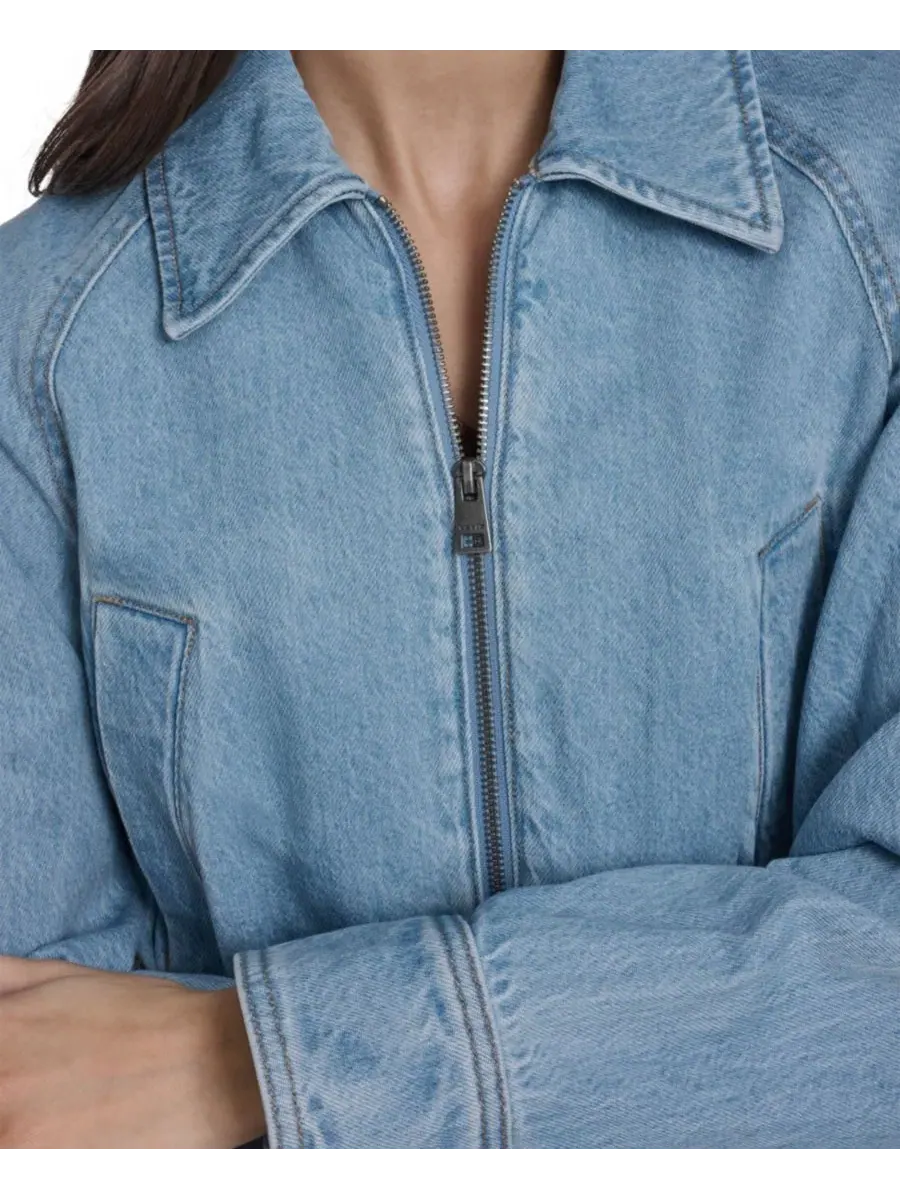 Женская хлопковая куртка-сараян с зауженной талией Levi's — изображение 4 из 6, светлый джинсовый синий