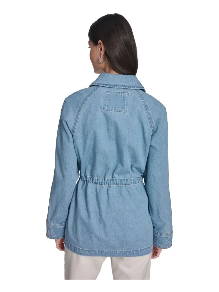 Женская хлопковая куртка-сараян с зауженной талией Levi's — изображение 6 из 6, светлый джинсовый синий
