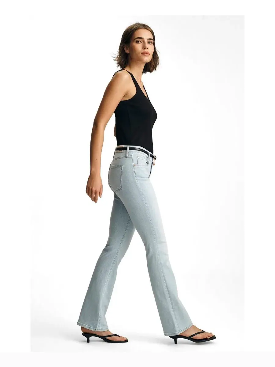 Джинсы-клеш с завышенной талией Molly Mid Rise Bootcut Mavi Jeans — изображение 2 из 6, синий