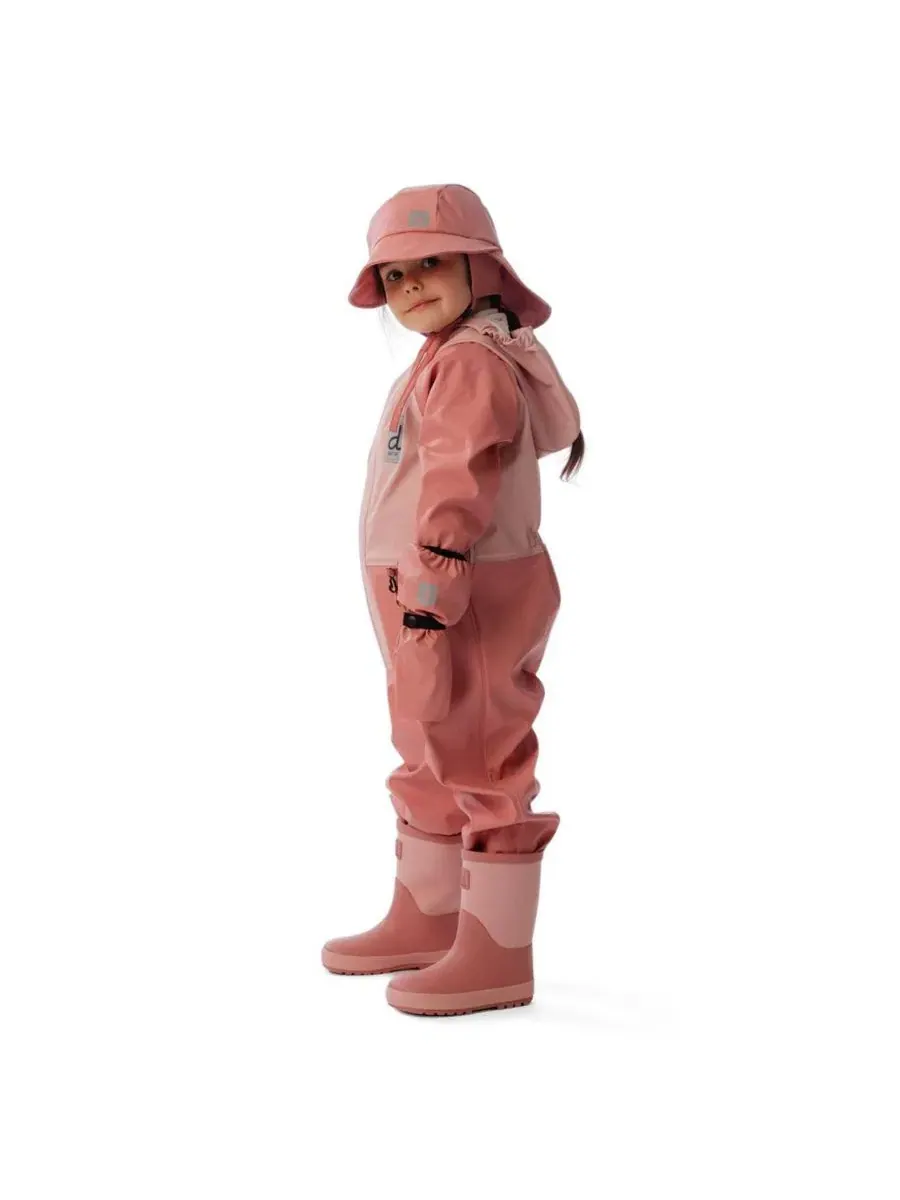 Дождевик-комбинезон с капюшоном Deux par Deux — изображение 2 из 3, розовый