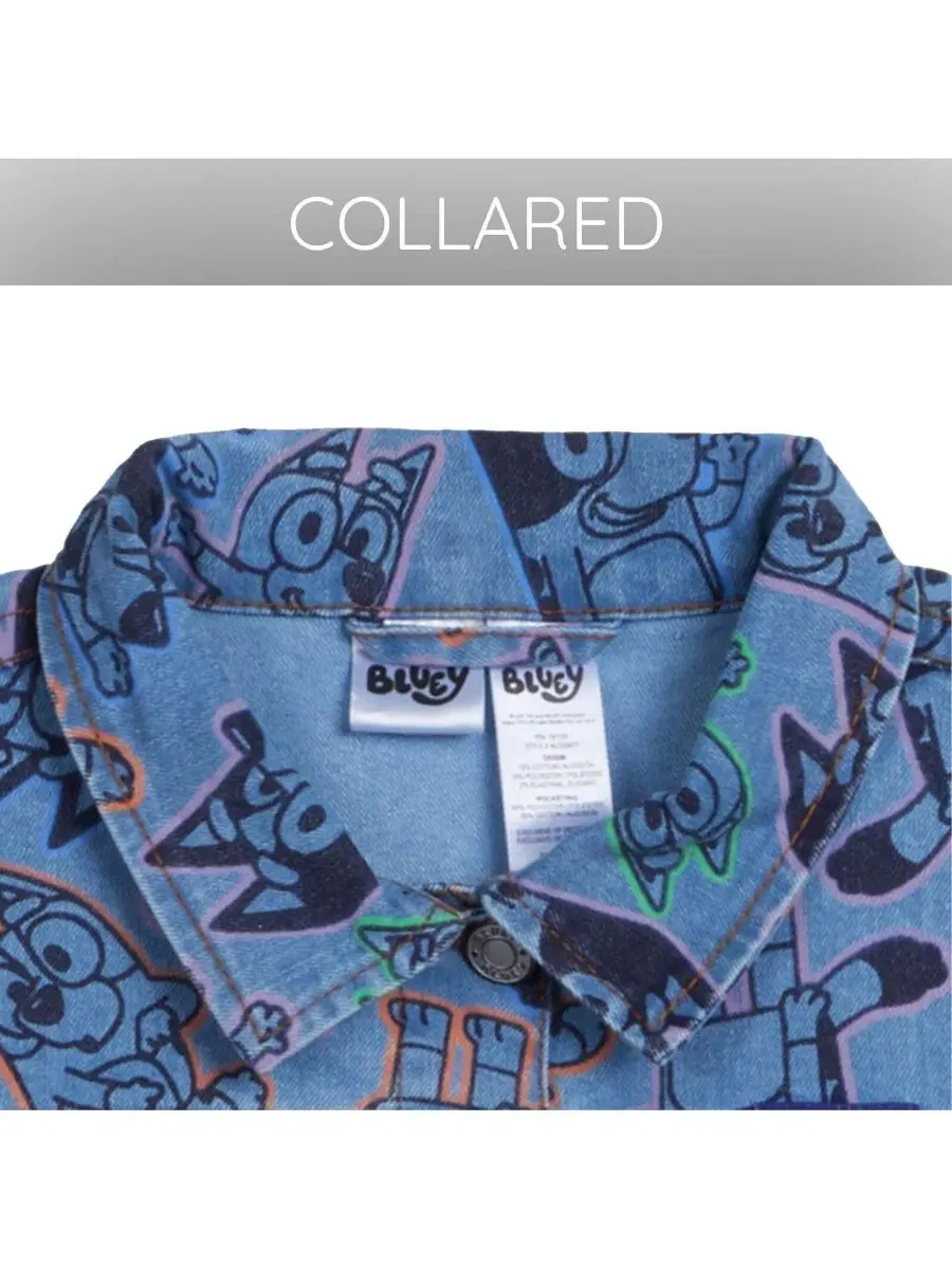 Джинсовая куртка с принтом Bluey Bluey Bluey Acid Wash Blue — изображение 3 из 3, синий