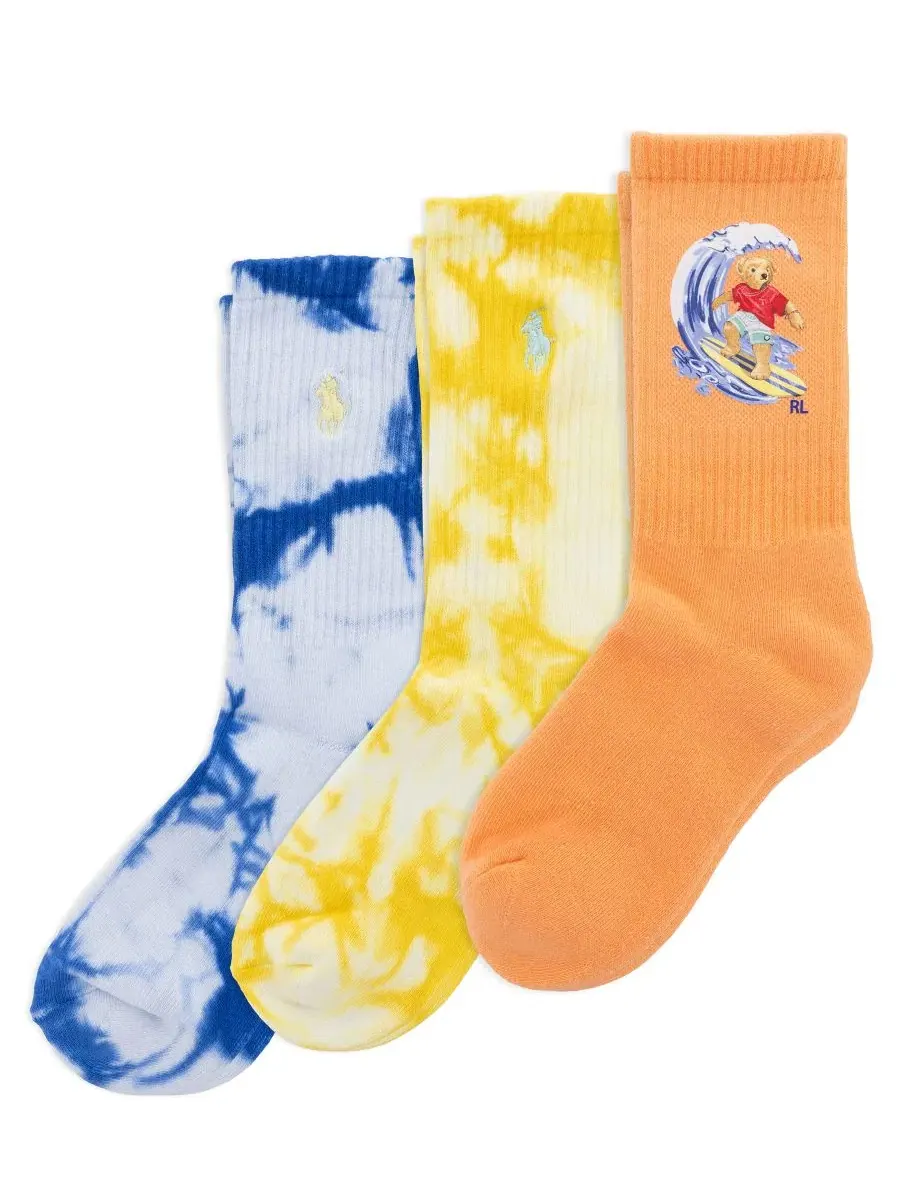 Детские спортивные носки Surfing Bear (4-11 лет), комплект из 3 пар Polo Ralph Lauren