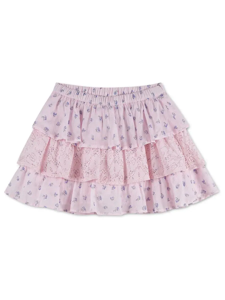 Юбка-шорты многоярусная с кружевом для девочек, 7-16 abercrombie kids