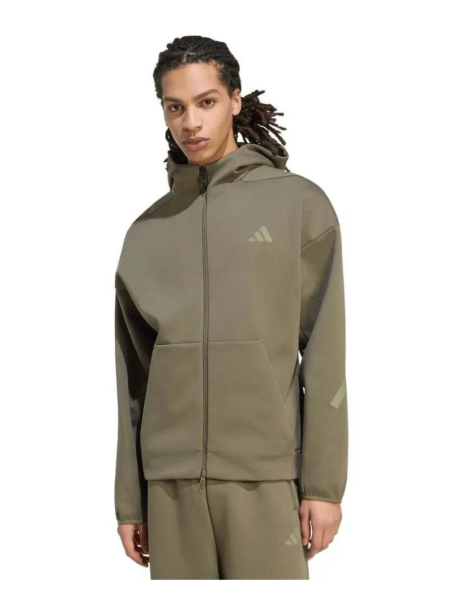 Куртка с капюшоном на молнии Zero Negative Energy adidas — изображение 1 из 3, оливковый
