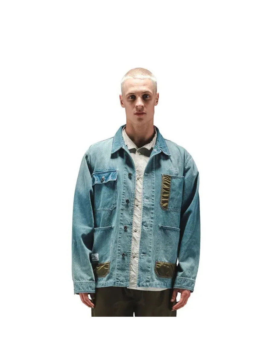 Джинсовое пальто-халат свободного кроя Alpha Industries
