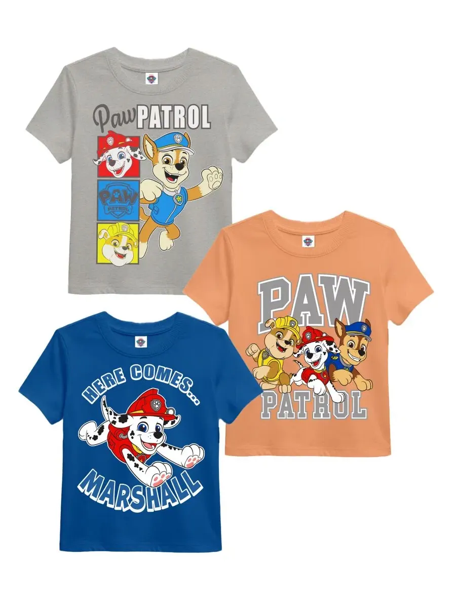 Футболка с коротким рукавом и принтом, комплект из 3 штук Paw Patrol