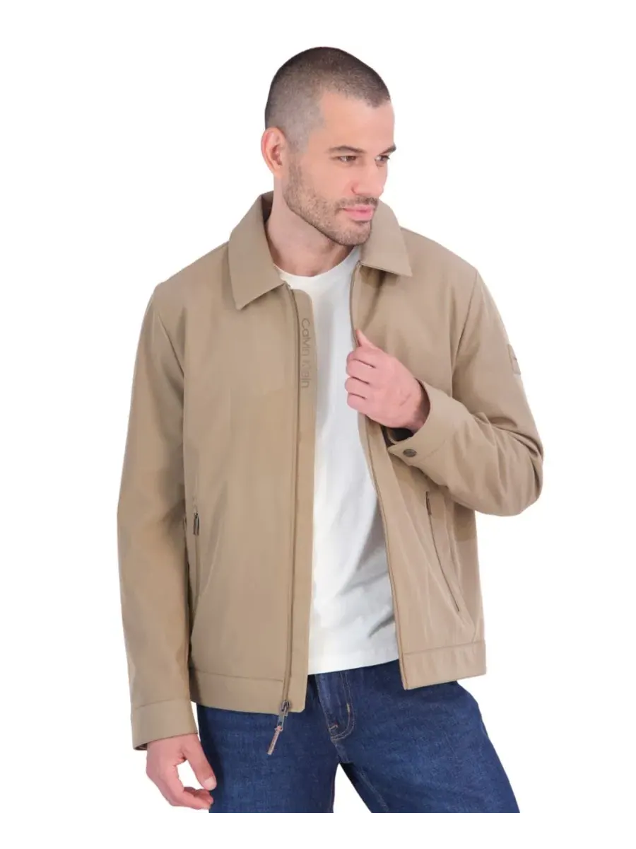 Мужская стеганая куртка с воротником-стойкой Flex Tech Quilted Inner Calvin Klein — изображение 1 из 5, коричневый