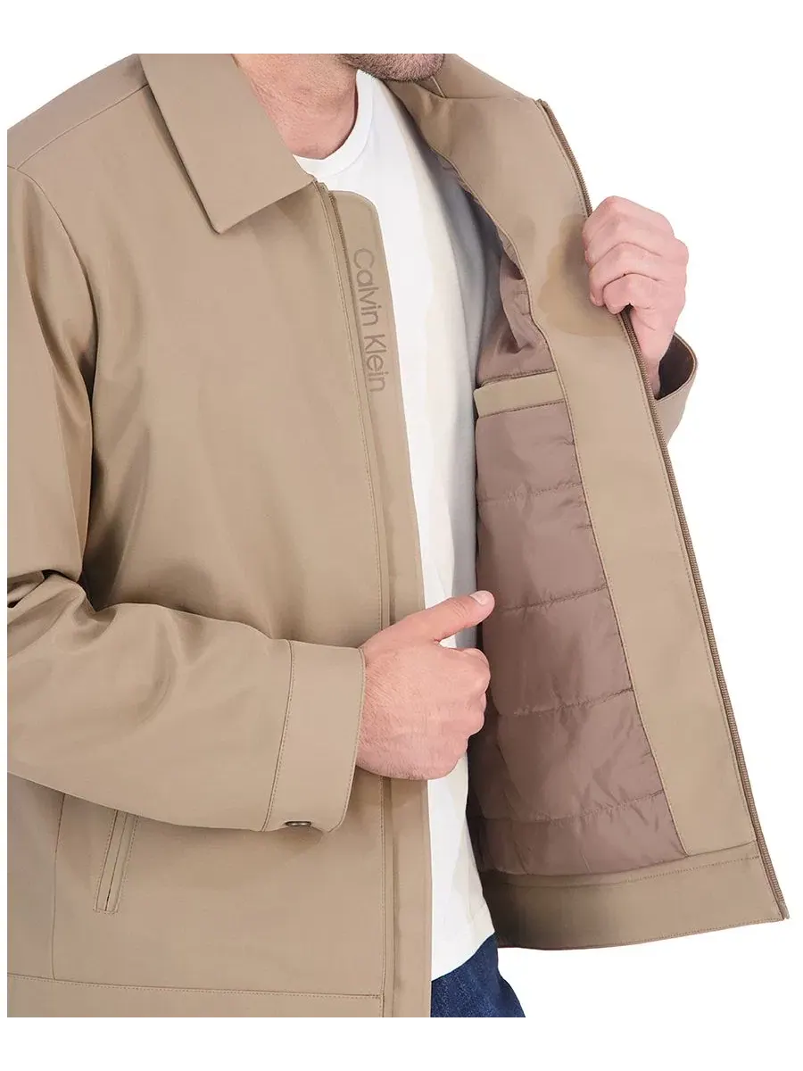 Мужская стеганая куртка с воротником-стойкой Flex Tech Quilted Inner Calvin Klein — изображение 4 из 5, коричневый