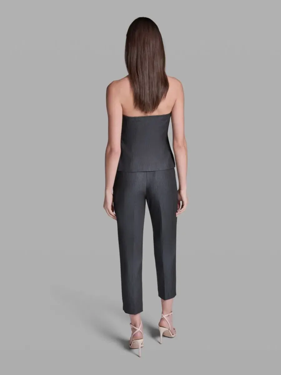 Топ без бретелей из фактурного денима BCBG — изображение 5 из 6, черный