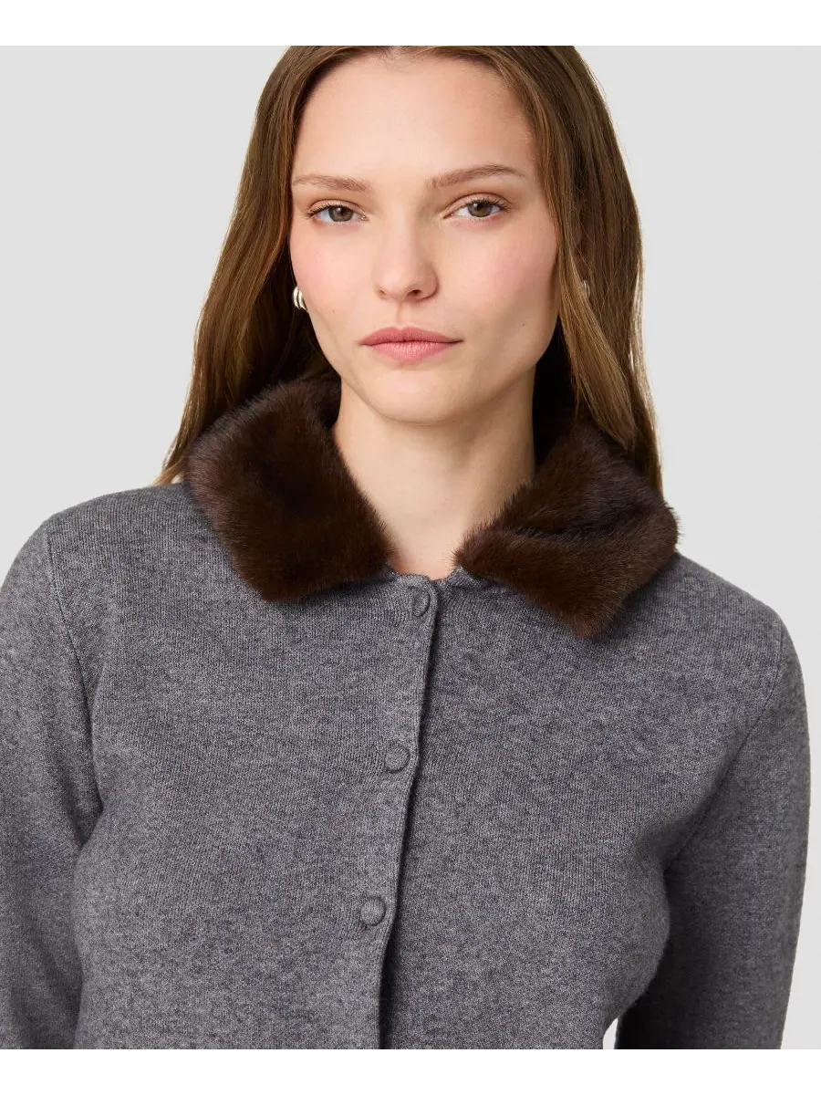 Кардиган с отстегивающимся воротником Sloane Collar French Connection — изображение 4 из 9, темный серый/коричневый