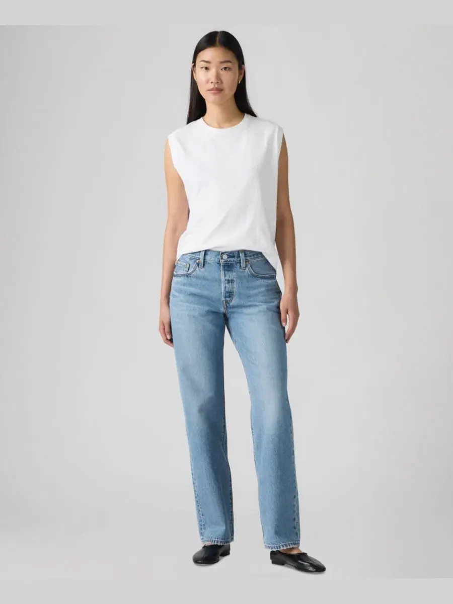 Джинсы прямого кроя с высокой посадкой 501 90's Mid-Rise Straight-Fit Jeans Levi's, In Love With You