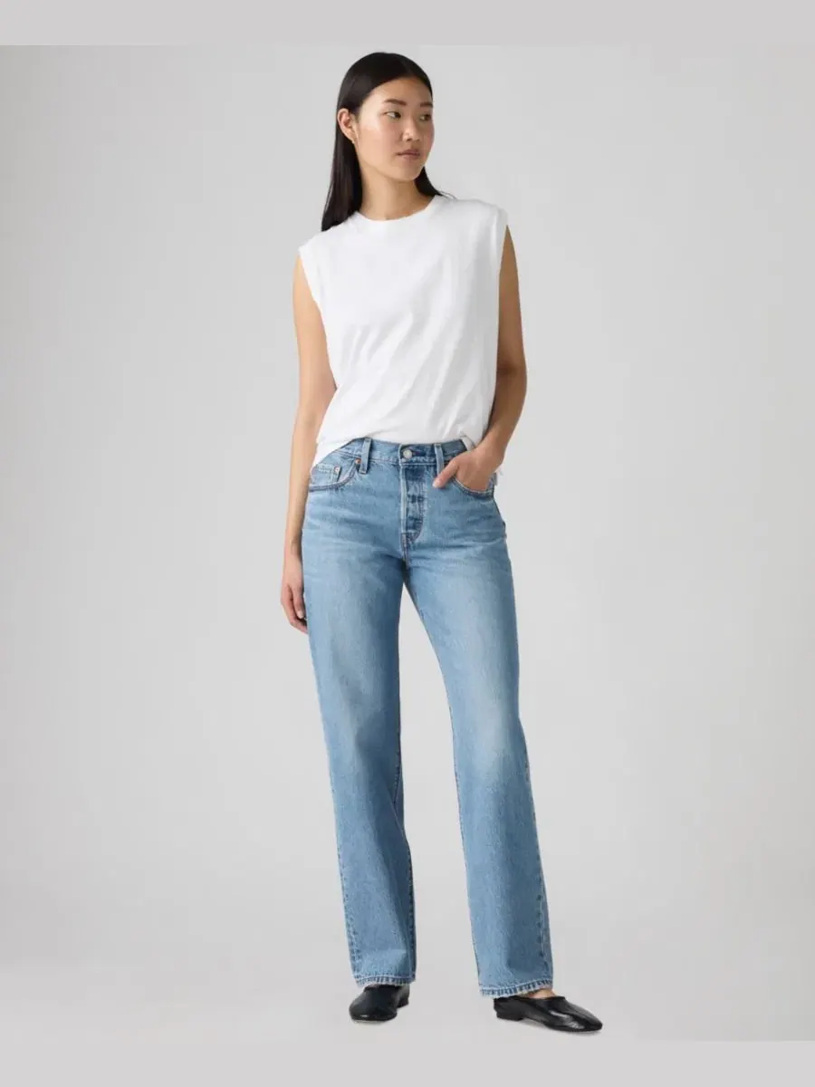 Джинсы прямого кроя с высокой посадкой 501 90's Mid-Rise Straight-Fit Jeans Levi's, In Love With You — изображение 4 из 4