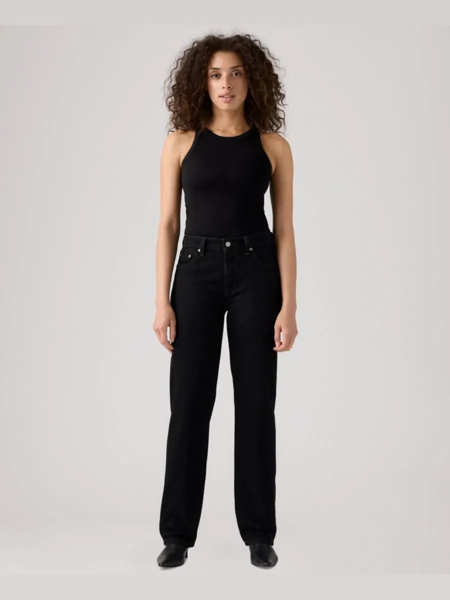 Джинсы прямого кроя Premium 501 90's Mid-Rise Straight-Fit Levi's, Rinsed Blacktop