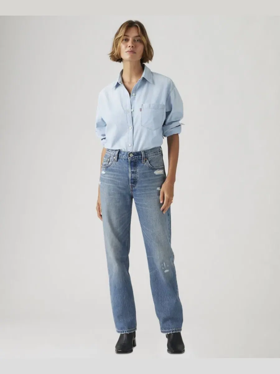 Джинсы прямого кроя с высокой посадкой 501 90's Mid-Rise Straight-Fit Jeans Levi's, Verified Vintage — изображение 3 из 4