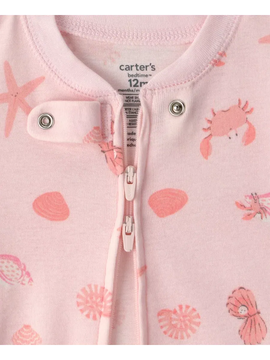 Детская комбинезон с длинными рукавами для сна и игр девочек Carter'S — изображение 2 из 5, розовый