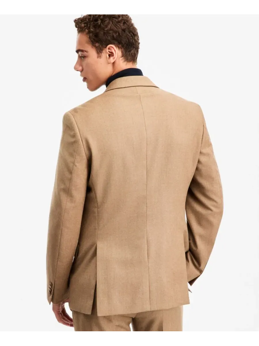 Костюм-двойка из шерсти с фланелевым принтом, Modern Fit Tommy Hilfiger — изображение 2 из 4, бежевый