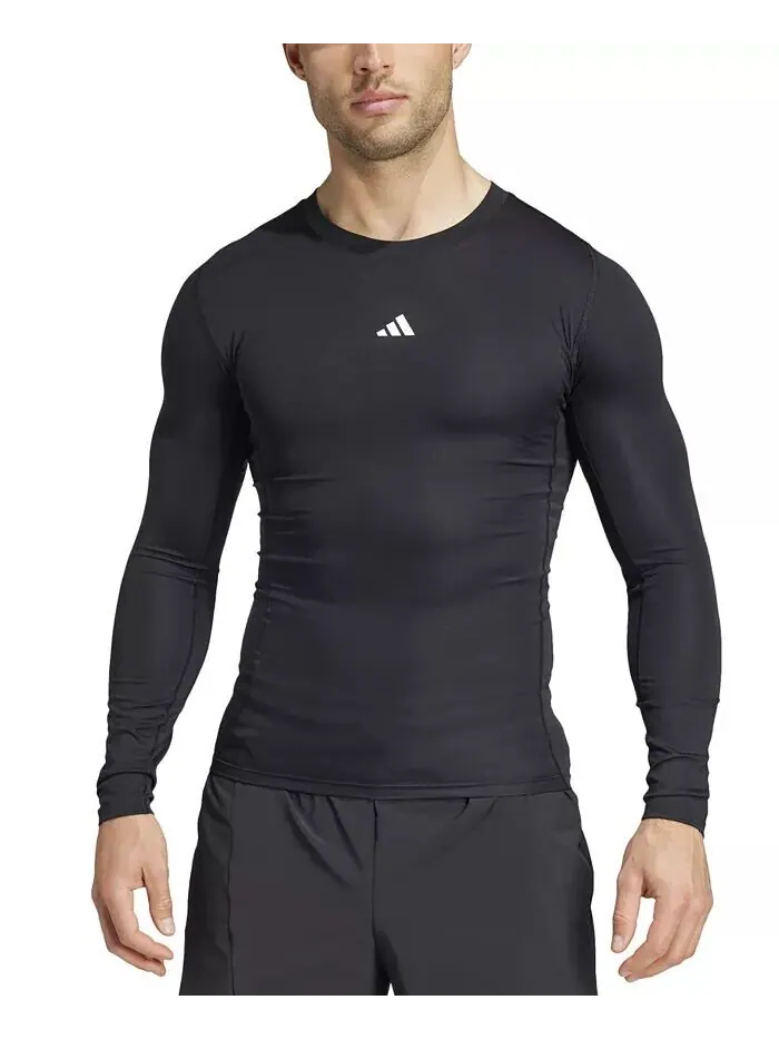 Мужская приталенная компрессионная рубашка с круглым вырезом Tech-Fit adidas