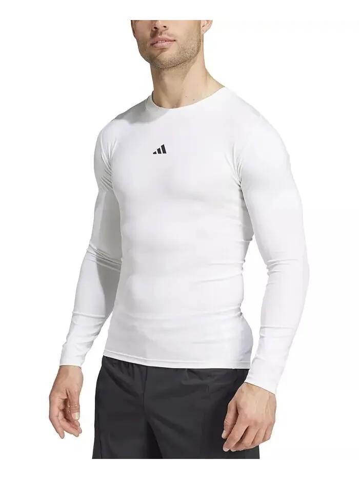 Мужская приталенная компрессионная рубашка с круглым вырезом Tech-Fit adidas