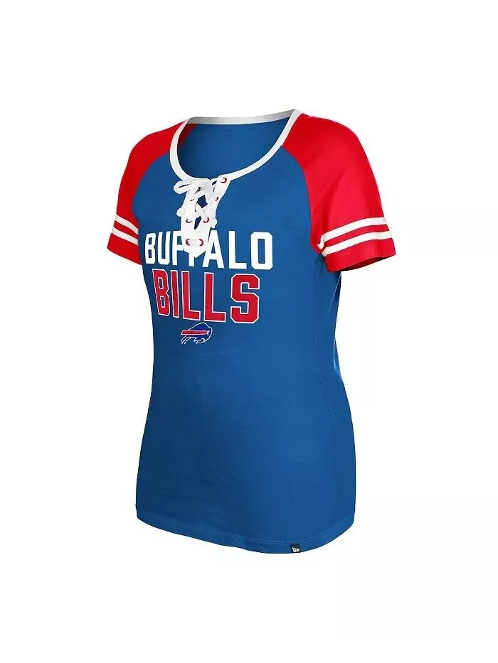 Женская футболка Royal Buffalo Bills Raglan Lace-Up New Era — изображение 3 из 3