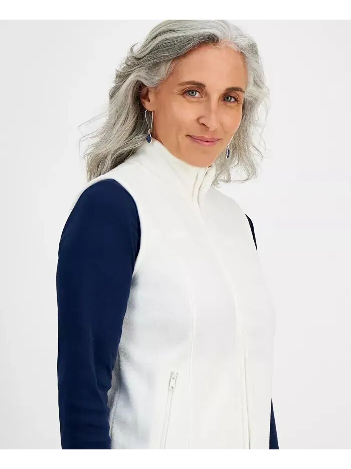 Миниатюрный флисовый жилет Style & Co — изображение 3 из 3, глубокий черный