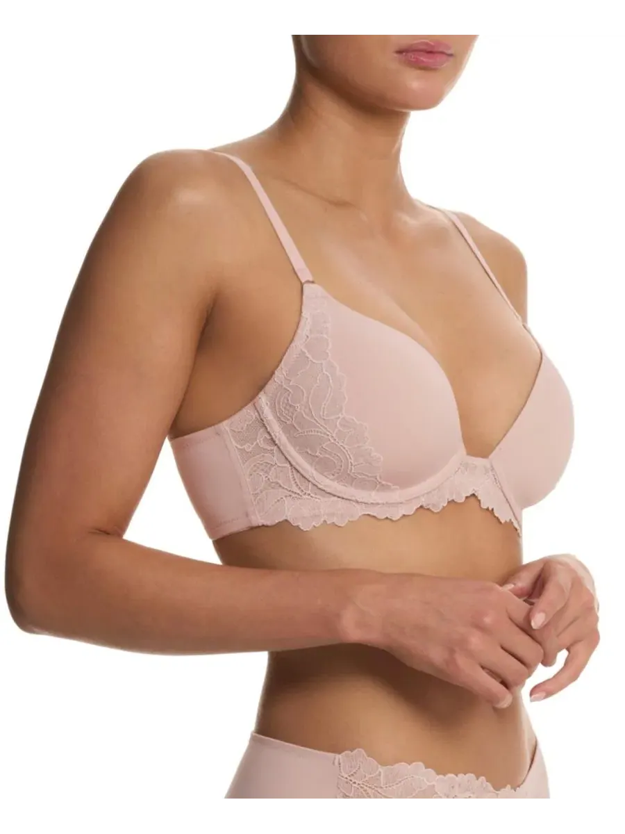 Бюстгальтер-майка с цветочным кружевом Peony Demi Lace Natori — изображение 2 из 5, розовый бежевый/розовый