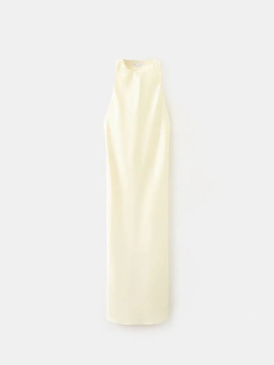 Платье из атласа с открытой спиной Back Detail Satin MANGO