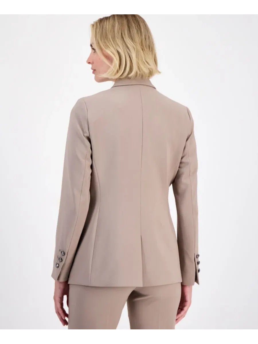 Женский пиджак с тремя карманами и одной пуговицей Anne Klein, Natural Clay — изображение 2 из 3
