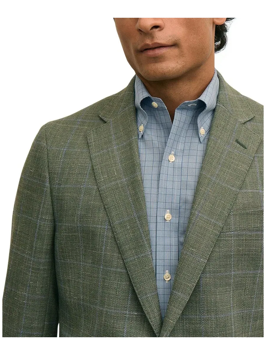 Пиджак классический с лацканами Brooks Brothers — изображение 3 из 5, зеленый